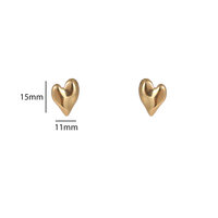 Puffy Heart Studs &ndash; Gold