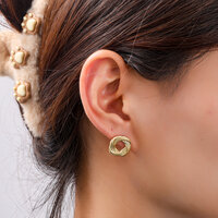 Braided Knot Studs &ndash; Gold