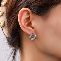 Braided Knot Studs &ndash; Silver
