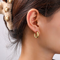 Chunky Twist Hoops &ndash; Gold