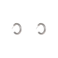 Chunky Snake Hoops &ndash; Silver