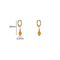 Gem Drop Hoops &ndash; Amber