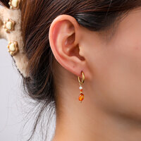 Gem Drop Hoops &ndash; Amber