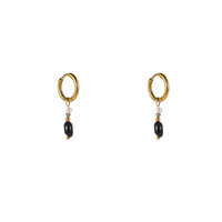 Gem Drop Hoops &ndash; Black
