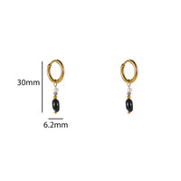 Gem Drop Hoops &ndash; Black