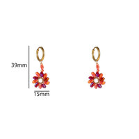 Daisy Drop Hoops &ndash; Orange