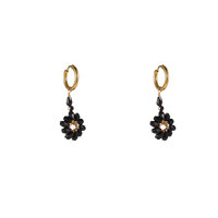 Daisy Drop Hoops &ndash; Black