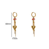 Heart Drop Hoops &ndash; Orange
