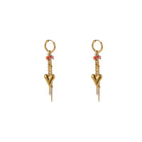 Heart Drop Hoops &ndash; Orange