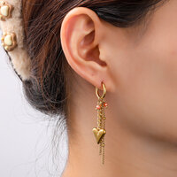 Heart Drop Hoops &ndash; Orange