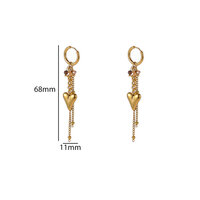 Heart Drop Hoops &ndash; Taupe