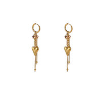 Heart Drop Hoops &ndash; Taupe