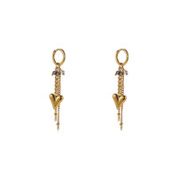 Heart Drop Hoops &ndash; Black