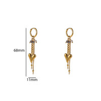 Heart Drop Hoops &ndash; Black