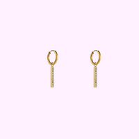Linear Sparkle Hoops - Gold