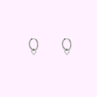 Petite Clover Hoops - Silver