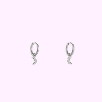 Lunar Charm Hoops - Silver