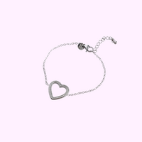 Braided Heart Bracelet - Silver