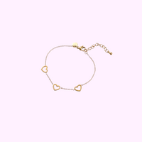 Triple Heart Bracelet - Gold