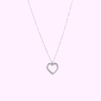 Braided Heart Necklace - Silver