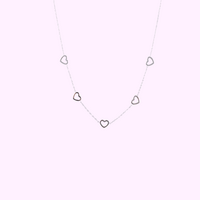 Heart Drop Necklace - Silver
