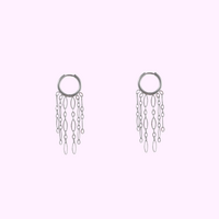 Hoop + 5 oval chains - Silver