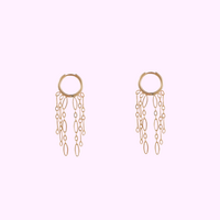 Hoop + 5 oval chains - Gold