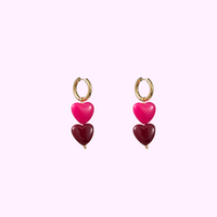 Big Pink Hearts - Gold and Pink
