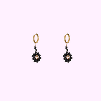 Daisy Drop Hoops &ndash; Black