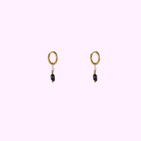 Gem Drop Hoops &ndash; Black