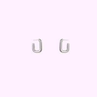 Bold Square Hoops &ndash; Silver
