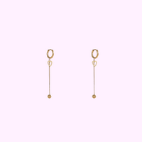 Long Heart Drop Hoops &ndash; Gold