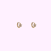 Flower Sparkle Hoops &ndash; Gold