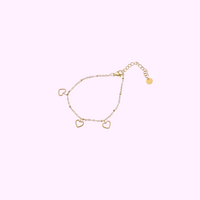 Open Heart Charm Bracelet &ndash; Gold