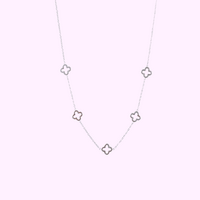 Clover Charm Necklace - Silver