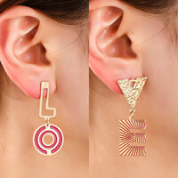Blooming Love Earring - Gold and Red