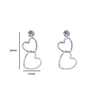 Heart Statement Earring - Silver