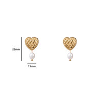 Woven Heart Stud - Gold
