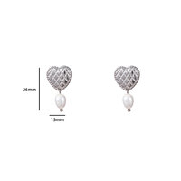 Woven Heart Stud - Silver