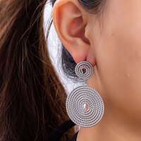 Twist Up Earring - Silver