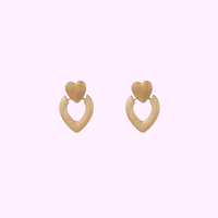 Falling Heart Earring - Gold