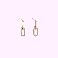 Small Glam Link Earrings - Gold