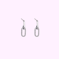 Small Glam Link Earrings - Silver