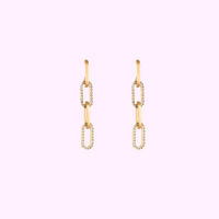Glam Link Earrings - Gold