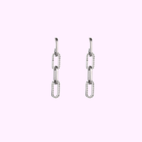 Glam Link Earrings - Silver