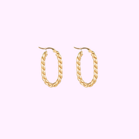 Oval Swirl Hoops - Gold