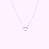 Sparkle Heart Necklace - Silver