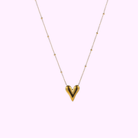 Bold Heart Necklace - Gold