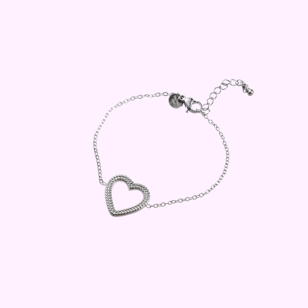Braided Heart Bracelet - Silver