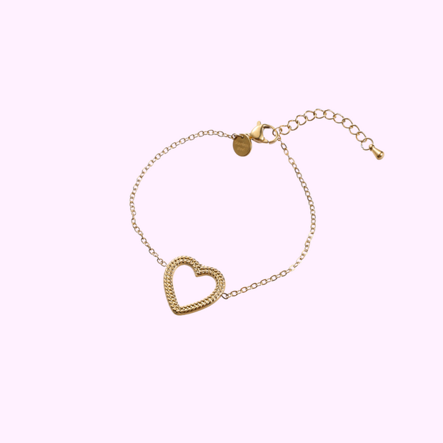 Braided Heart Bracelet - Gold